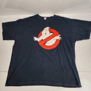 Ghostbusters Movie (Icon Ghost Logo) Black Short Sleeve Tee Shirt Men's Size XL